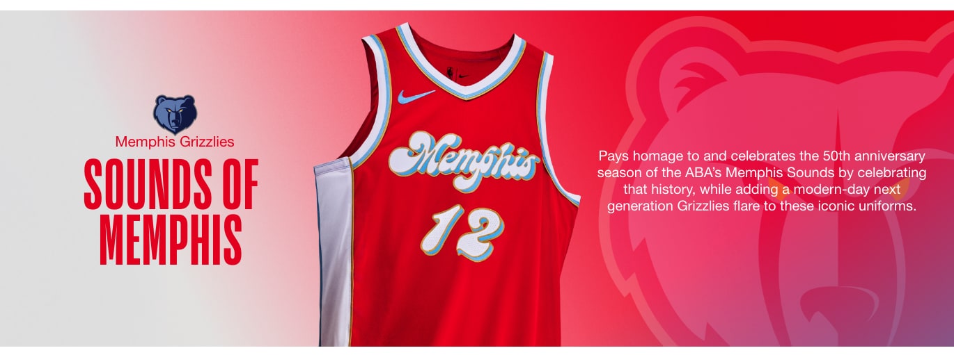 SOUNDS OF MEMPHIS. Pays homage to and celebrates the 50th anniversary season of the ABA’s Memphis Sounds by celebrating that history, while adding a modern-day next generation Grizzlies flare to these iconic uniforms.